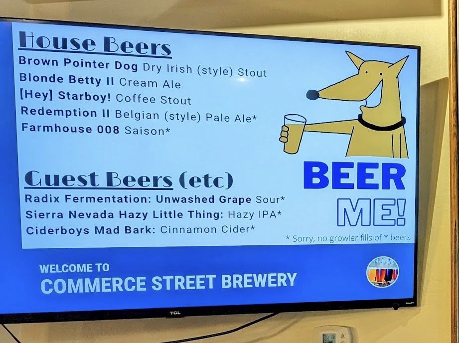 Commerce Street Brewery beers